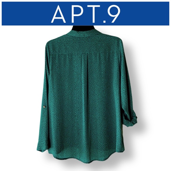 🟣 Apt. 9 Polka Dot Button Down Blouse - Picture 3 of 8